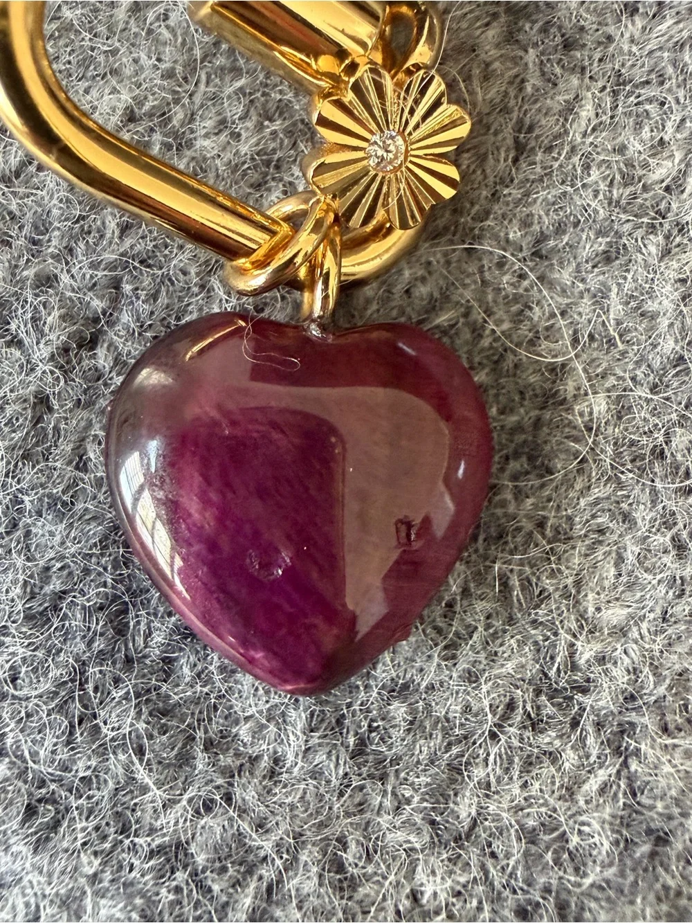 Madewell Black Semi Precious Stone Necklace Heart Charm NX270 NWT - Picture 4 of 6